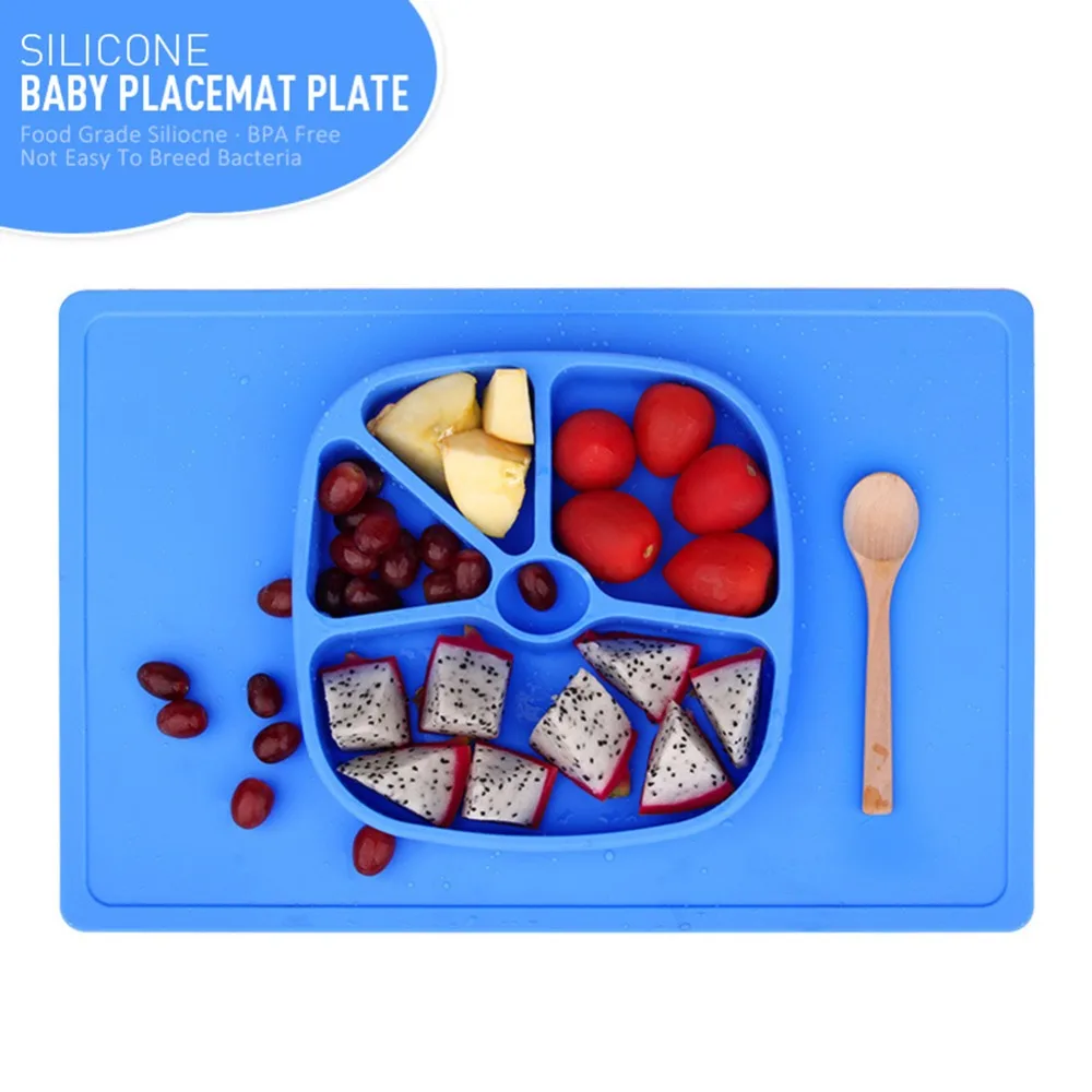FDA Silicone Placemat & Divided Suction Plate in One BPA Free Food