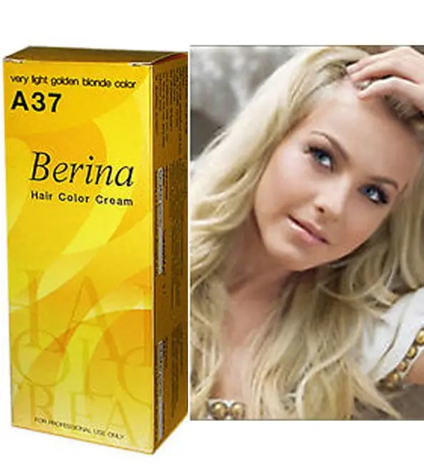 Berina Professionals Hair Cream - Permanent Dye Color - A37: Very Light  Golden Blonde Color Free Shipping - Hair Color - AliExpress