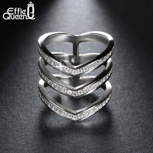 Effie Queen Trendy Lady Finger Rings Cubic Zirconia Engagement Wedding Rings for Women Vintage Jewelry Bijoux DAR026