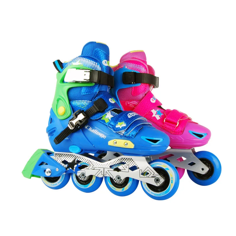 الأطفال الاطفال مضمنة تزلج الأسطوانة أحذية التزلج خوذة الركبة حامي والعتاد قابل للتعديل تنفس بو عجلات Patines 2 الألوان