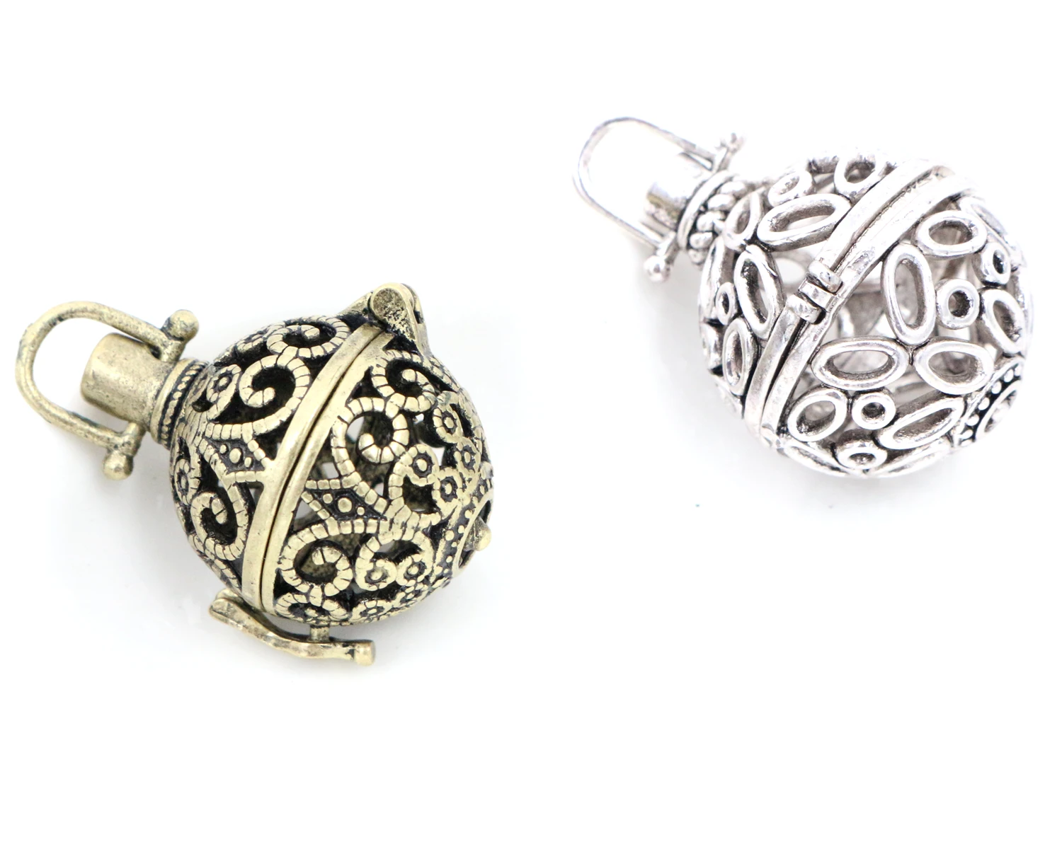 

1pcs 21x32mm Antique Bronze Lockets Filigree Lucky Magic Box Antique Silver Locket Charm Necklace Pendants