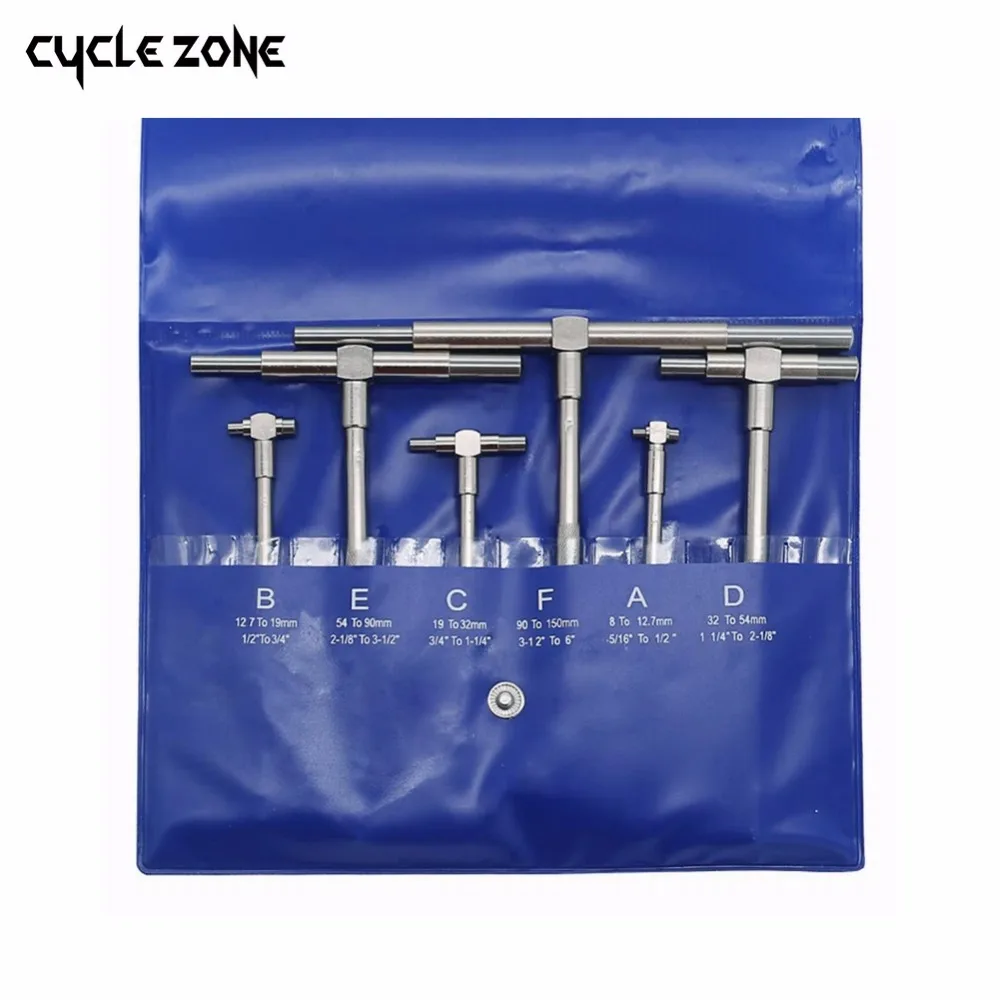 6Pcs Telescopic Gauge 8-150mm Adjustable Inner Diameter Gauge Micrometer Measuring Tools