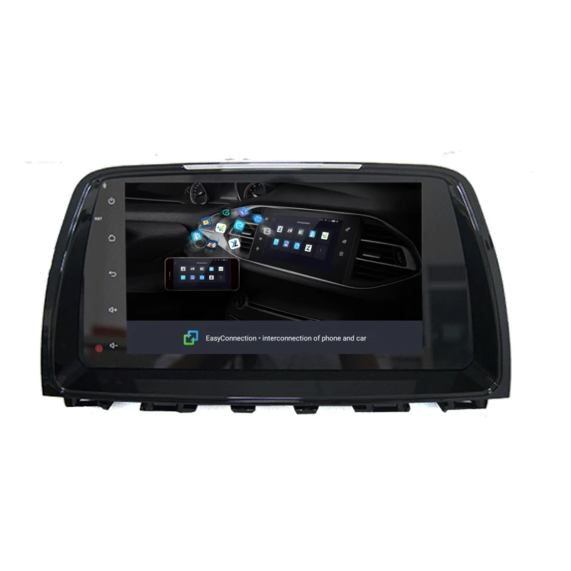 Discount YAZH 2 Din Android Car Radio for Mazda 6 2014 GPS navigation 9.0 inch IPS HD Video Display 2GB 32GB 1080*600 Android head unit 5