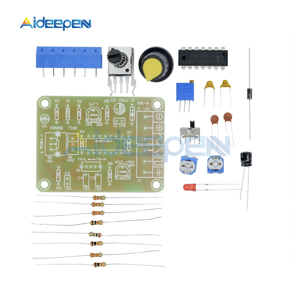 ICL8038 монолитная функция генератор сигналов модуль DIY Kit синусоидальный треугольник квадратной волны сигнал DC 12 В