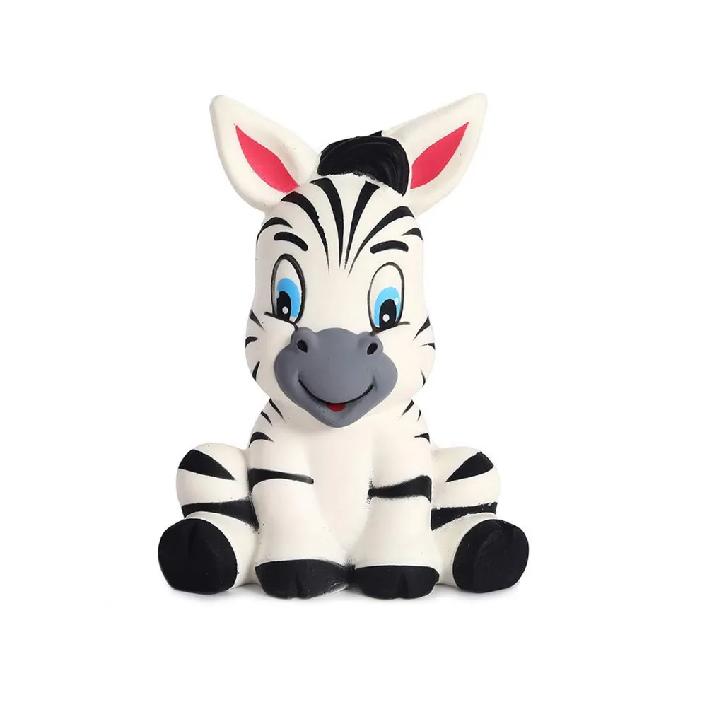 2019 New Cute Squishy Zebra Horse Slow Rising Jumbo Animal Soft Scented Squeeze Toy Charms Cake Bread Kid Toys gifts 13*8CM