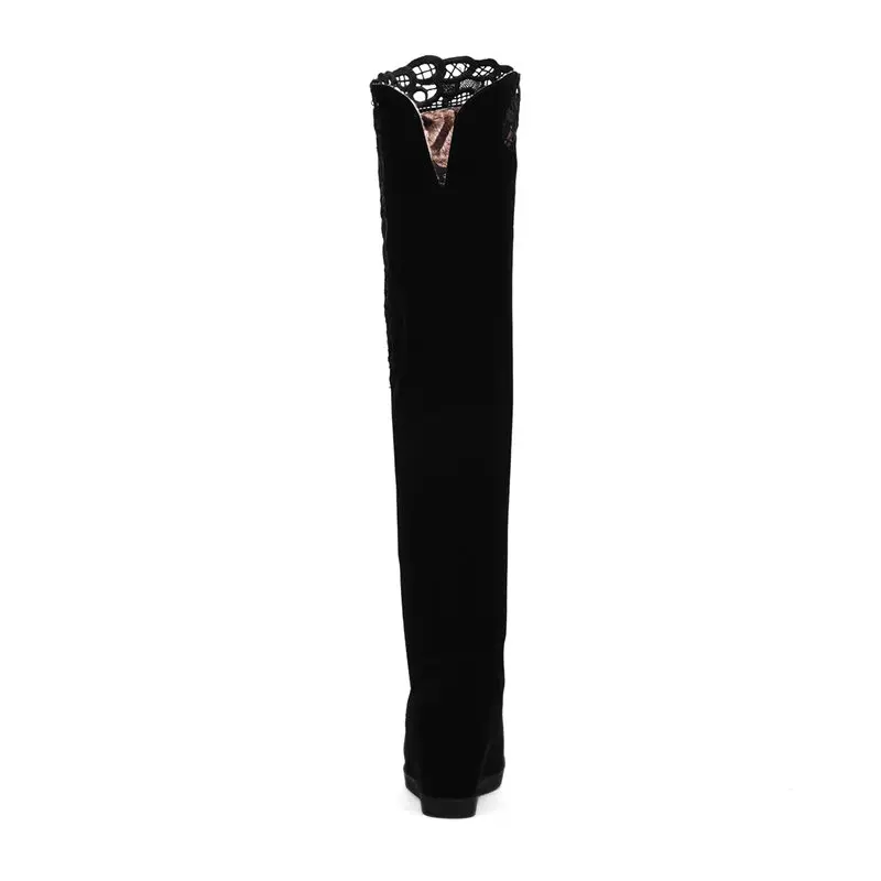 Zunehmende Hohe Mode Süße Knie Stiefel Winter Größe Große Neue Memunia 2018 Schwarzes Lesben 34 Höhe 43 xwnnUz6pq