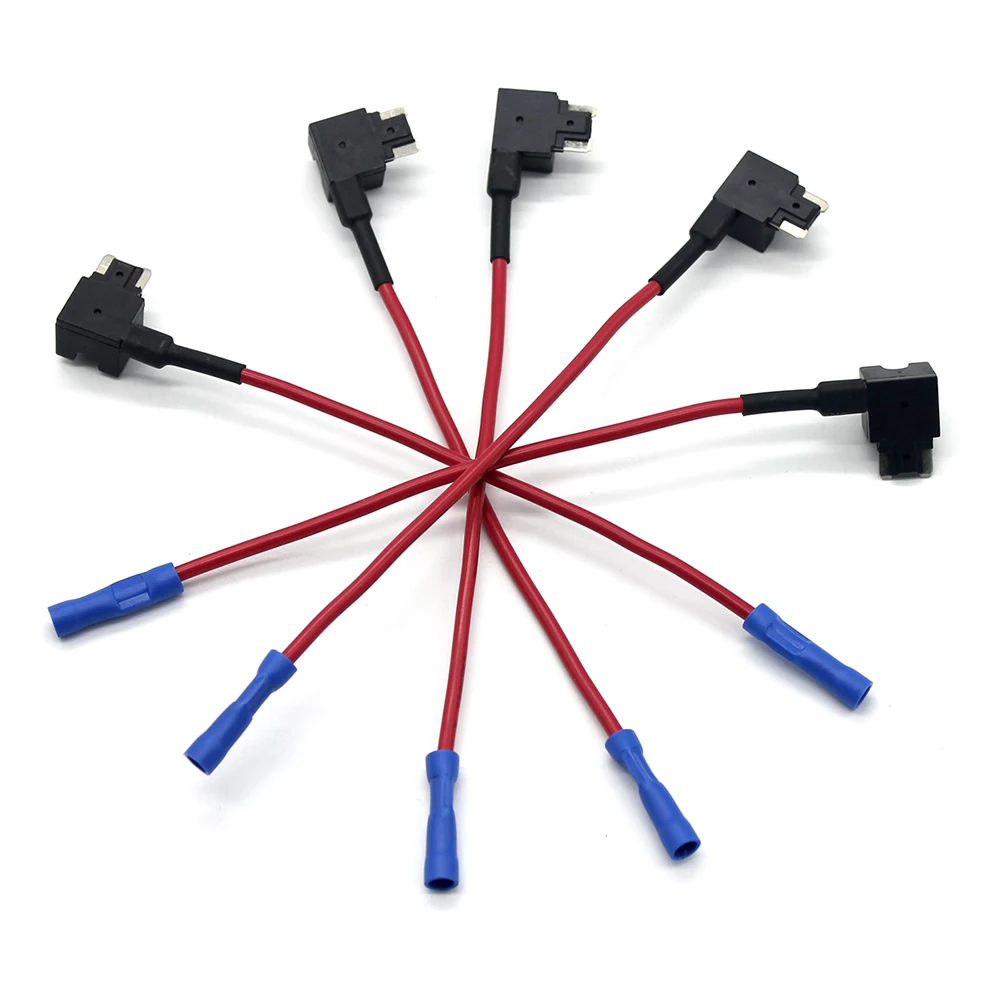 10Pcs 12V Car Add-a-circuit Low Profile Mini Fuse Tap Adapter Mini Blade Fuse Holder with 5Pcs 15A Fuses Styling