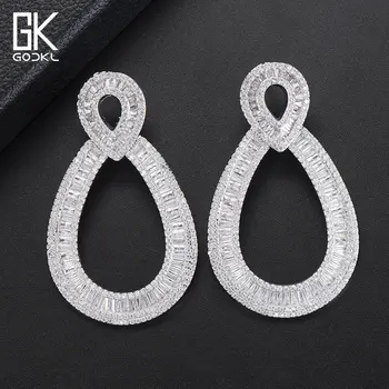 

GODKI 51mm Luxury Water Drop Long Dangle Earrings For Women Wedding Cubic Zirconia CZ Dubai Bridal Drop Earrings 2018