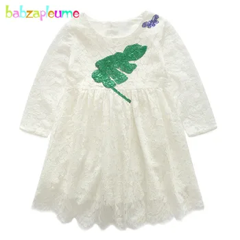 

babzapleume Spring Autumn baby girls clothes party children tutu dress long sleeve lace princess costume for kids dresses BC1558
