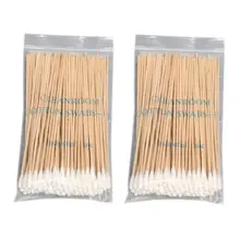 200Pcs/Bag 15CM Long Wooden Handle Cotton Swab Single-Head Q-Tips Ear Nose Cleaning Sterile Sticks Makeup Applicator Remove Tool