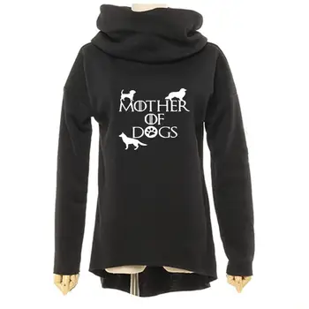 

2019 New Fashion Mother of Dog Pattern Print Sweatshirts Hoodies Women Harajuku Kawaii Kpop Oversized Hoody Female Pullover