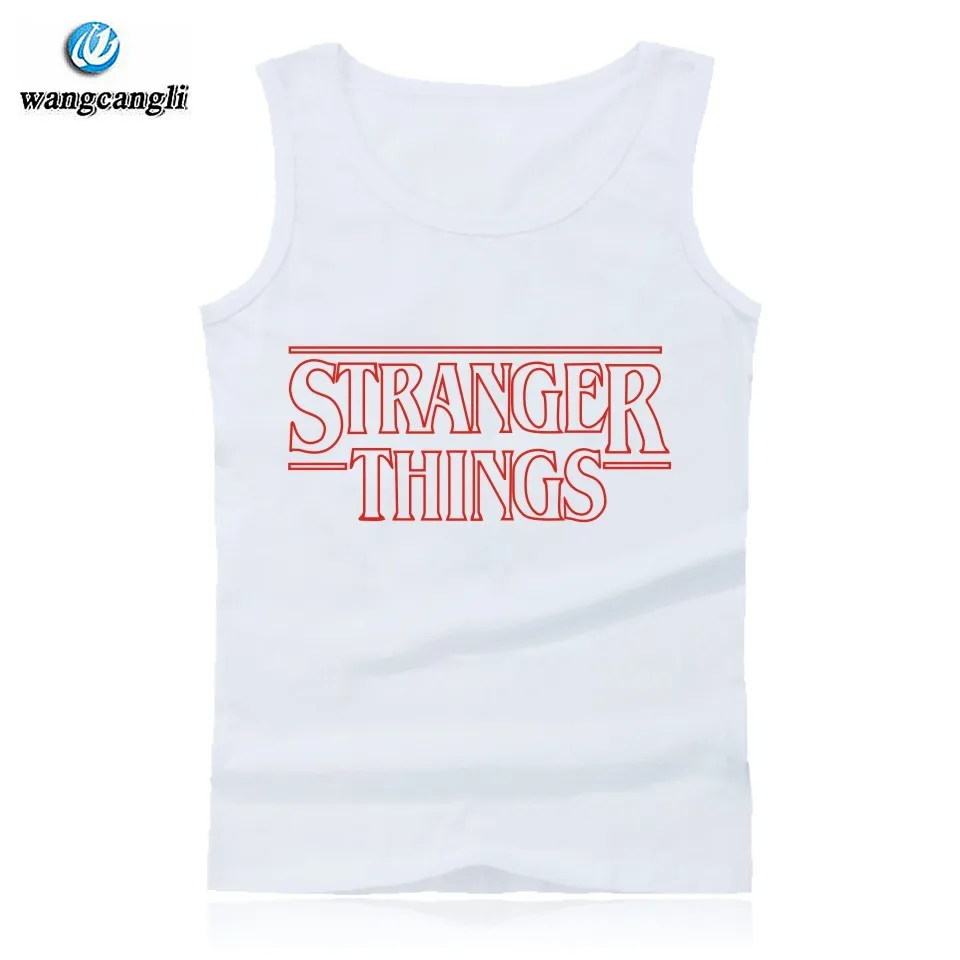 Странные Вещи Бодибилдинг летняя майка с бретелями жилет Повседневная Уличная хлопковая рубашка без рукавов модная Фитнес майка Топ для мужчин