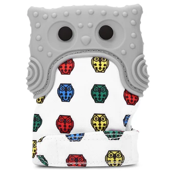 

Owl Print Silicone Baby Teether Pacifier Teething Mitten Chewable Nursing Beads Baby Self-Soothing Glove Teether 5 Colors