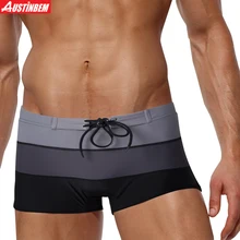 AUSTIBEMSummer купальник Мужской купальный костюм Maillot De Bain, купальные костюмы для мальчиков, шорты-боксеры, плавки для плавания, Surf Banadores sungas 317