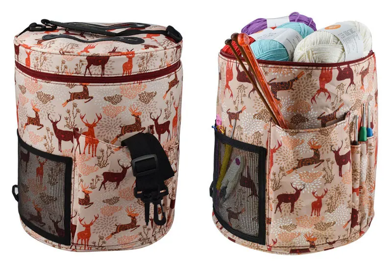 Пустая сумка для вязания, сумка для хранения крючков для вязания крючком, спицы для вязания, держатель для шерсти, набор для шитья, сумка для мамы, рождественский подарок