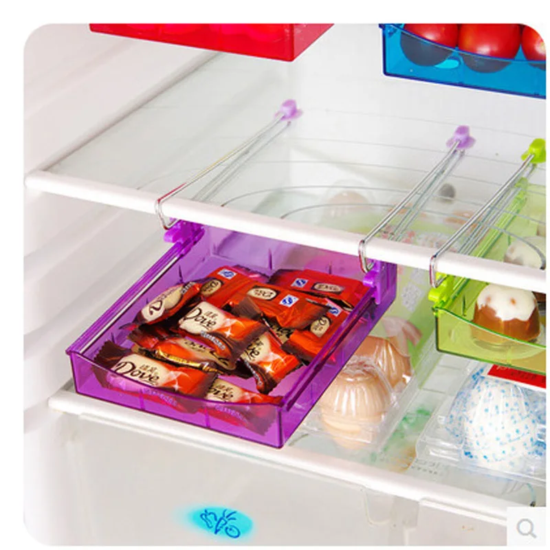 

1pcs Fridge Preservation Partition Layer Multi-use Shelves Creative Storage Box Kitchen Supplies Finishing Shelf 15*11.8*2.5cm