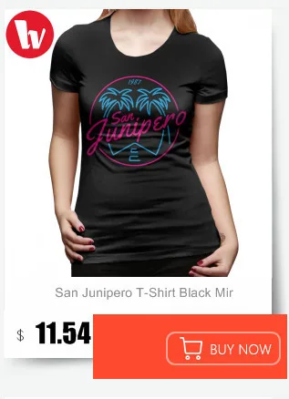 San Junipero футболка черное зеркало San Junipero неоновая Футболка серая уличная стильная женская футболка большая простая хлопковая женская футболка