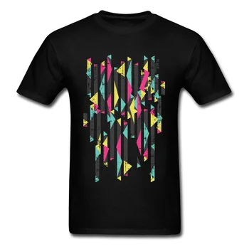 

2018 Fashion T-shirt Men Geometric Design Tops & Tees 100% Cotton Tshirt Short Sleeve Black T Shirts Father Day Gift Custom
