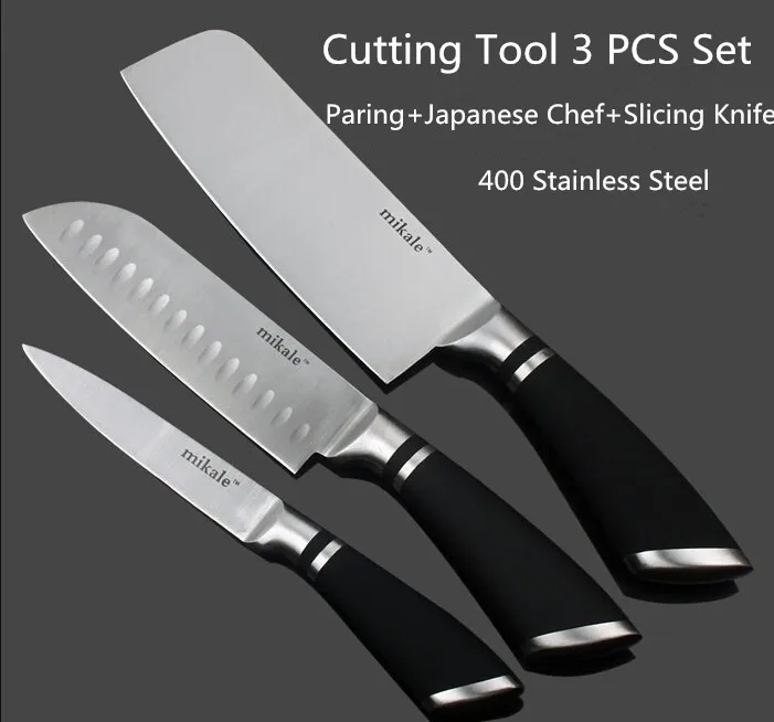 MIKALA горячая Распродажа кухонных ножей из нержавеющей стали 3 шт набор Santoku шеф-повара нож для нарезки овощей фруктов нож для резки