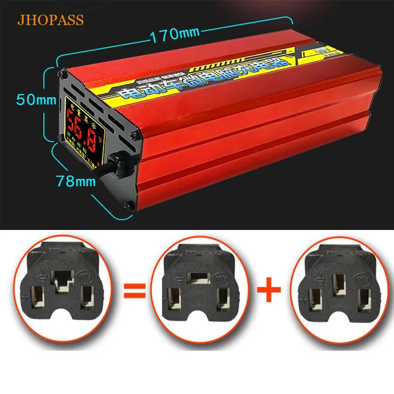 ЖК-дисплей 48V 20AH 60V 20AH 72V 20AH умное свинцово-Кислотное зарядное устройство для электровелосипеда входное напряжение 220V chagrer