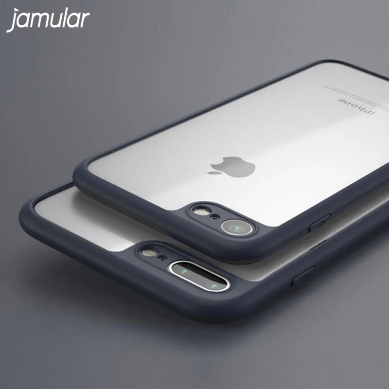 

JAMULAR Soft Silicone Clear Case For iphone X 8 7 6 6s Plus Transparent Acrylic Back Cover for iPhone 6 6s 7 Plus Fundas Coque