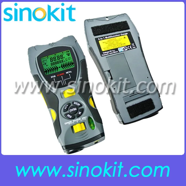 

Multifunction 5in1 Digital Distance Meter Stud/Joists Metal Wire Detector Laser Marker Tool