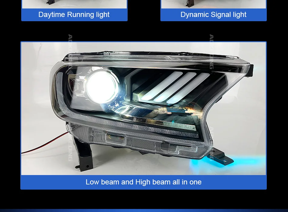 AKD Тюнинг автомобилей фары для Ford Ranger Everest Endeavour Mustang светодиодные фары DRL ходовые огни биксеноновые фары противотуманные фары