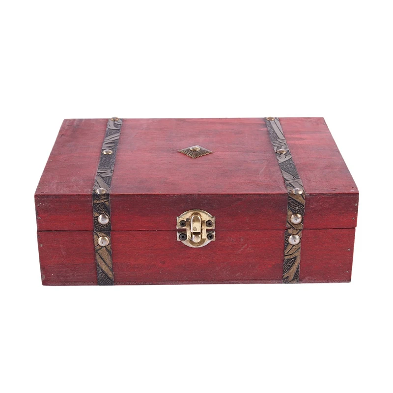 

Rectangle Treasure Box Pirate Small Trunk Box for Jewelry Storage,Cards Collection,Gifts and Home Decoration