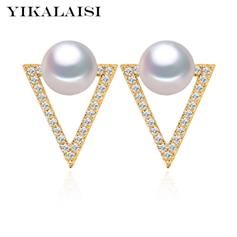 YIKALAISI 925 Серебряные жемчужные серьги ювелирные изделия 7-8 мм натуральный жемчуг серьги гвоздики для женщин лучший подарок