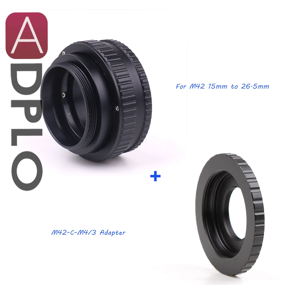 

M42 Lens Adjustable Focusing Helicoid Macro Tube Adapter 15mm to 26.5mm + Lens Adapter Suit For M42 /C Mount Lens to M4/3 camera