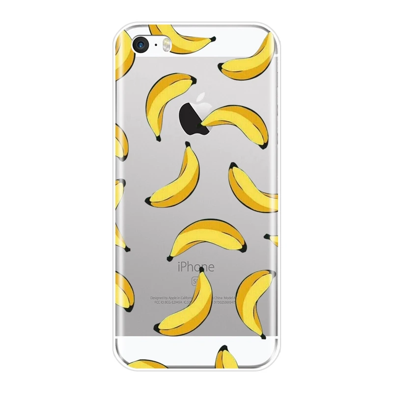 Мягкий силиконовый чехол для телефона из ТПУ для iPhone 4, 4S, 5, 5C, 5S, SE, сосна, яблоко, авокадо, банан, фрукты, лимон, задняя крышка для apple iPhone 4, 5 S - Цвет: No.2