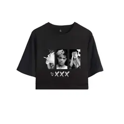 TJ XXXTentacion Navel Tee Женская Сексуальная крутая и хип-хоп Футболка с принтом с коротким рукавом Футболка модная футболка