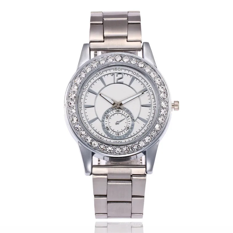 

2017 Women 's Watches Silver Crystals Ladies Quartz Wristwatches Luxury Diamonds Ladies Bracelet Watches Clock relogio feminino