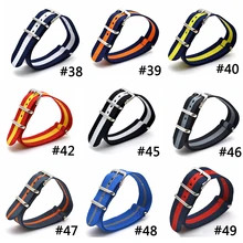 Ремешок для часов BUMVOR, разные цвета, доступны для мужчин и женщин, нейлон, ремешок 16, 18, 20, 22, 24 мм, высокое качество,, натовская армейская Спортивная пряжка