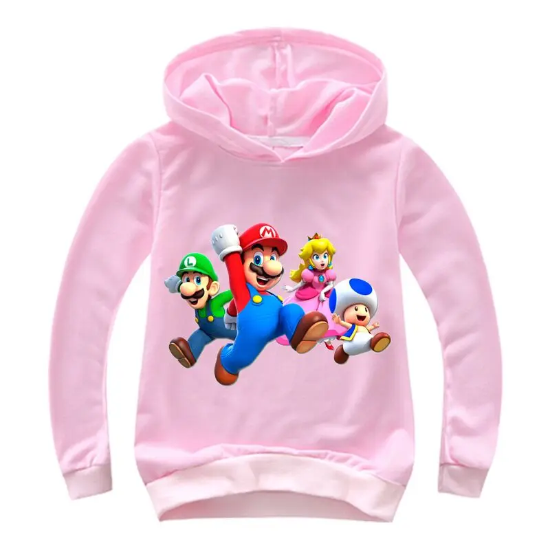 Classic cartoon Kids Boys Super Mario Playing 3D Print Sweatshirt Long Sleeve Game Hoodie Shirt For Girls Coat Jacket - Цвет: color at picture