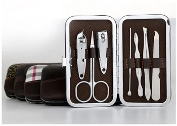 

Stone Pattern Case+7 in 1 pcs Nail Clipper Kit Nail Care Set Pedicure Scissor Tweezer Knife Ear Manicure Set / by dhl 100sets