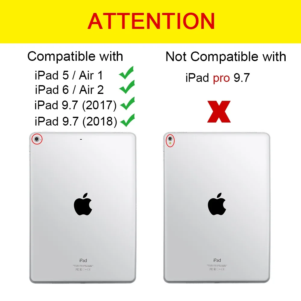 Чехол GOOJODOQ для iPad 2017 9 7 дюйма 2018 / Air 2 1 смарт чехол с клавиатурой из искусственной