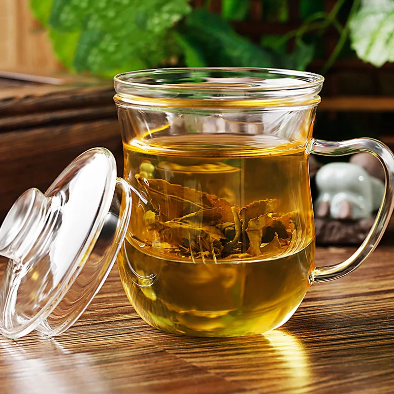 350ml heat-resistant body flower tea cup with a fi...