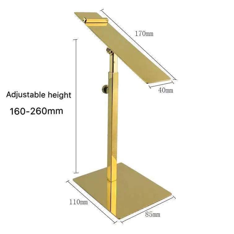 Модный золотой держатель для обуви из нержавеющей стали, полка для демонстрации обуви, регулируемая стойка для обуви - Цвет: MIRROR GOLD