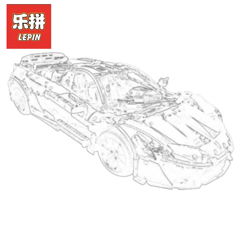 

In Stock Lepin 20087 Technic the MOC-16915 P1 Orange Super Racing Car McLareninglys Building Blocks Hypercar Set Children Toys