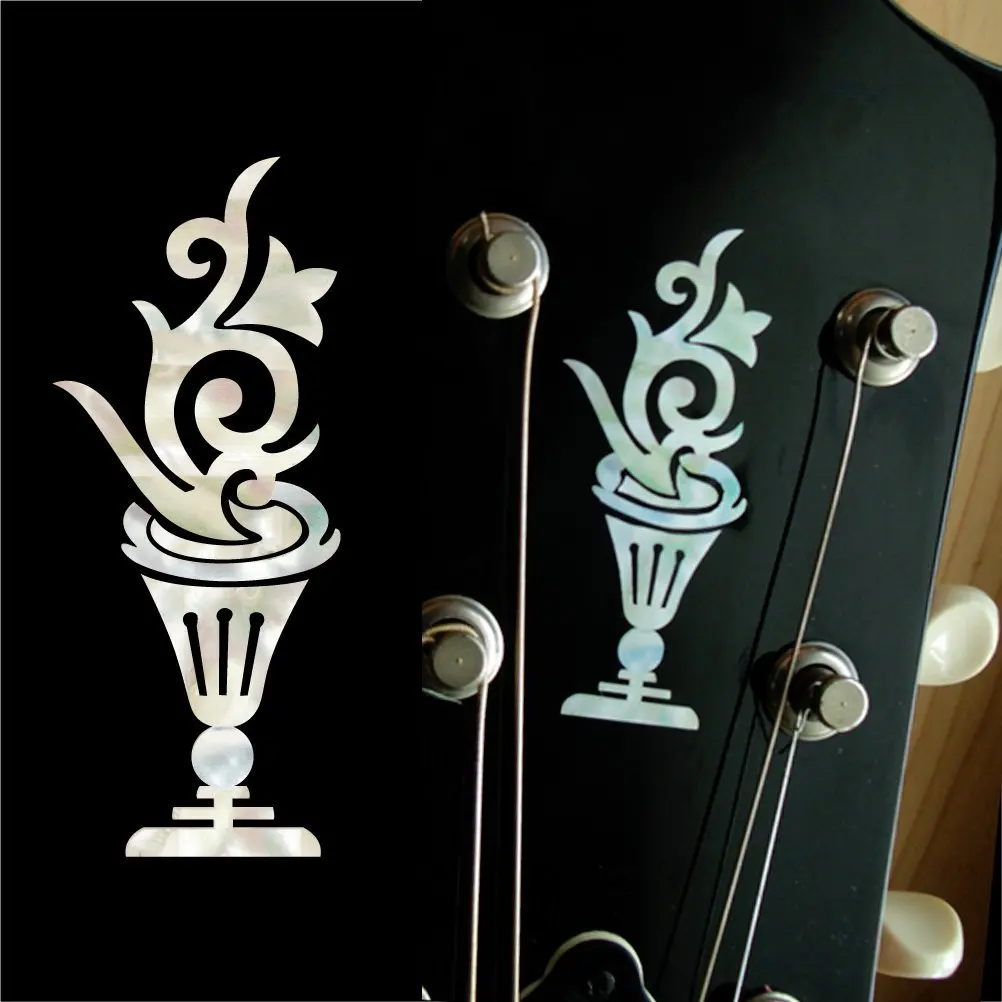 

Inlay Sticker Decal Guitar Headstock In MOP Theme - Flower Pot Torch