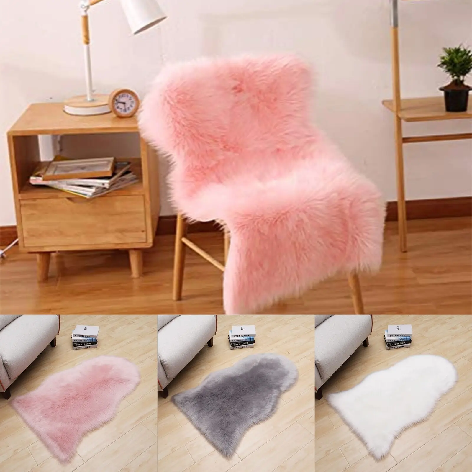 Современные мягкие однотонные пушистые коврики Противоскользящий коврик для столовой, спальни коврик, напольный ковер