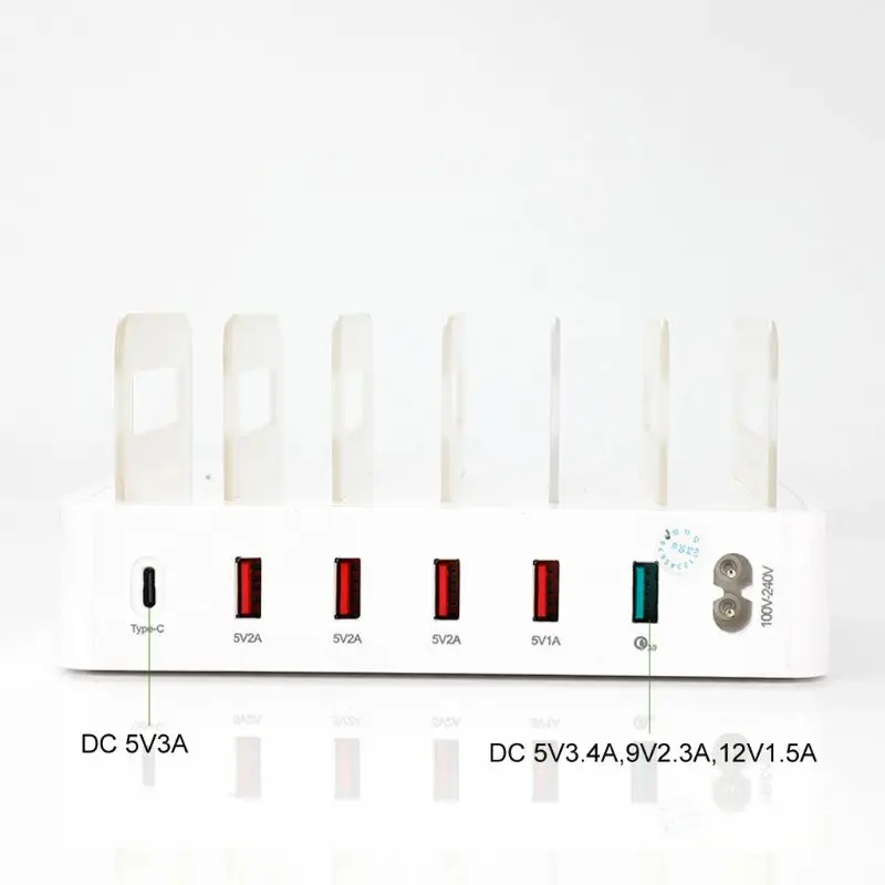 

QC 3.0 USB Charger Station 5 Port USB Charging Station Dock Desktop Stand Multi Port Charger for Phone iPhone 7 iPad Samsung