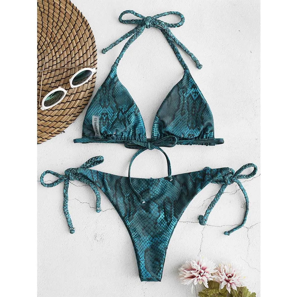 zaful snake print bikini