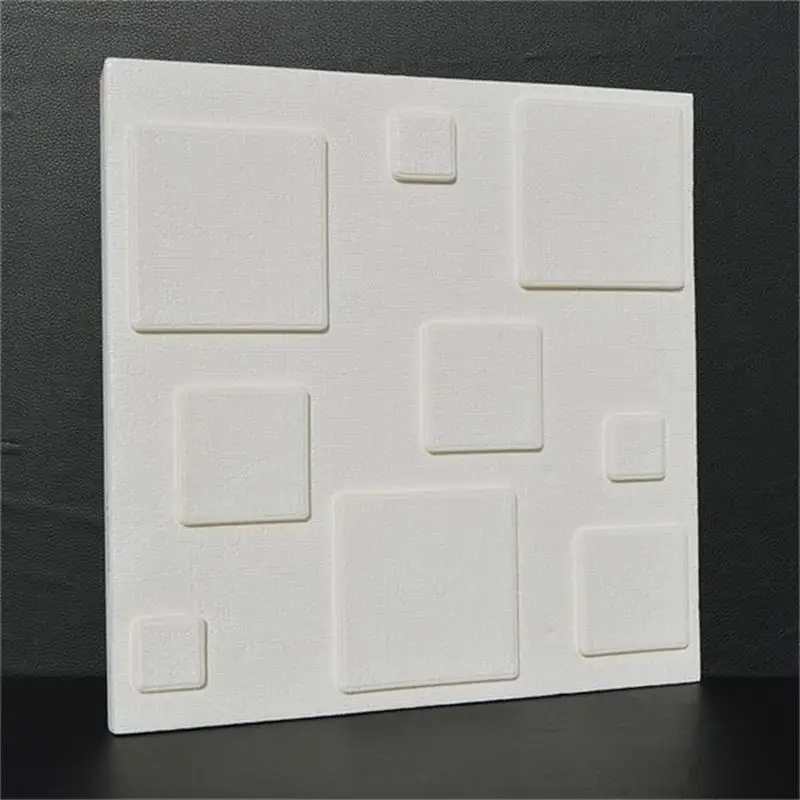 

3D PE Foam Elastic Three-dimensional Plate Square Wall Sticker 30*30cm Home Decor TV Sofa Wall Art Mural Self-adhesive Wallpaper
