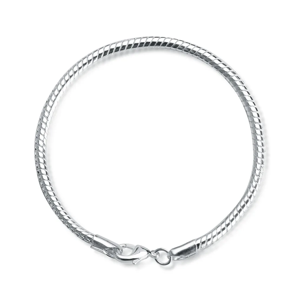 

Wholesale Snake Chain Women Bracelet 925 Silver Chain Bracelets Fashion Jewelry Men Bracelet Original Jewelry Party Gifts