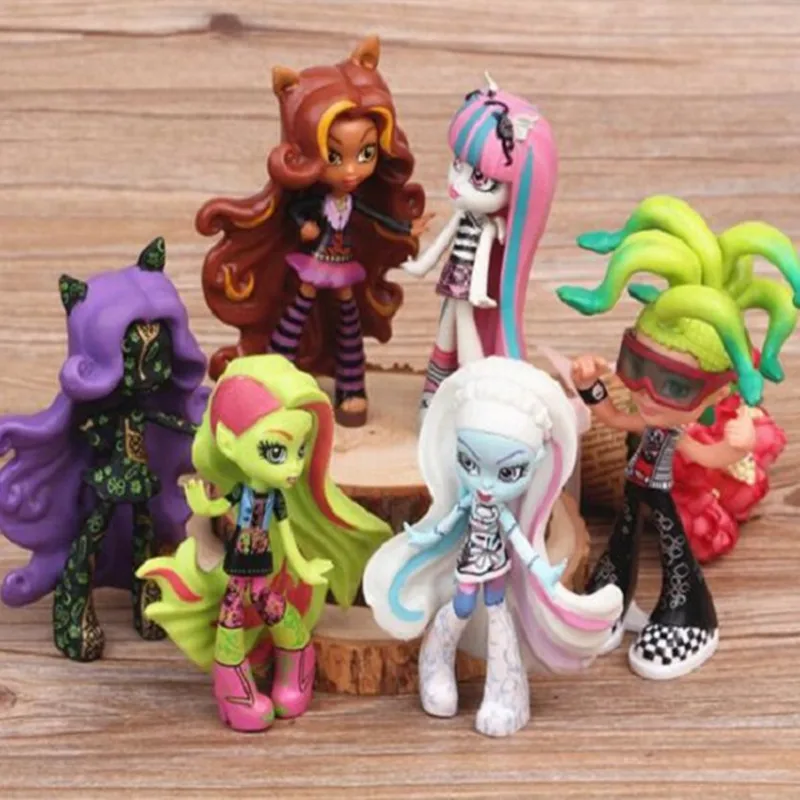 

6pcs/lot New style monster inc high doll monster action figures toys fashion dolls for Kids Birthday/Xmas gift