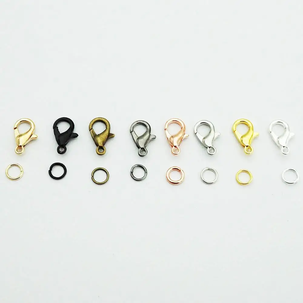 100Pcs 16x9mm Plated Lobster Clasp Claw Buckle Hook Finding For Necklace Jewelry