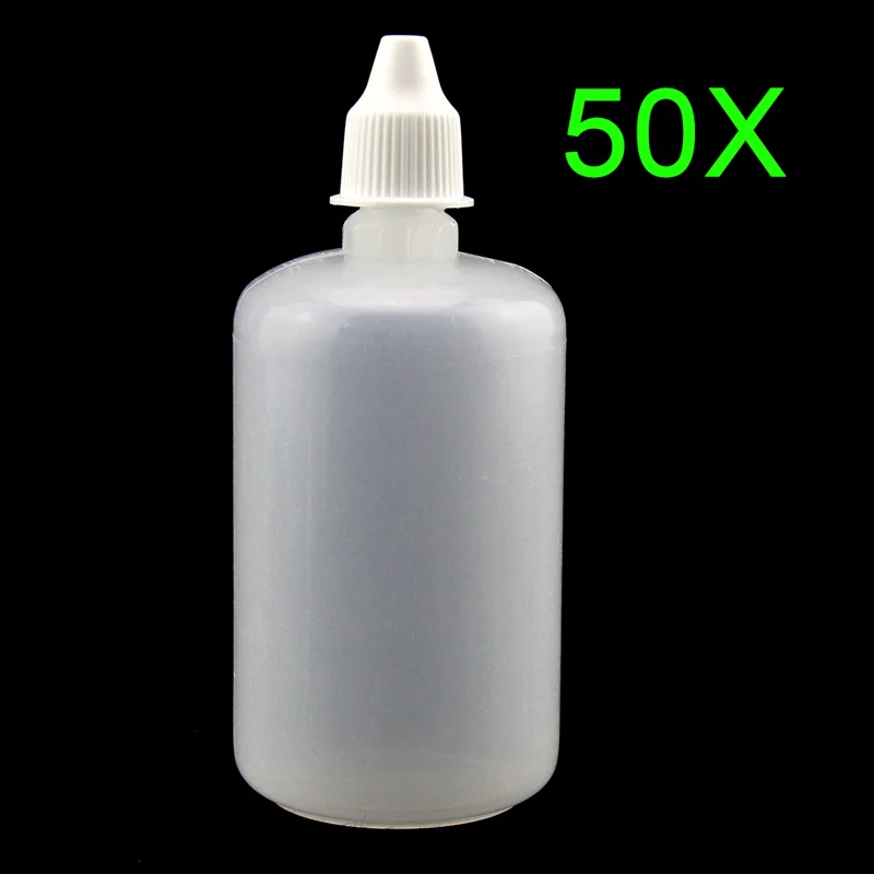 

50pcs Hot New 5/8/10/15/20/30/50/100 ml Squeezable LDPE Eye Liquid Dropper Bottles with Childproof Cap Storage Bottles