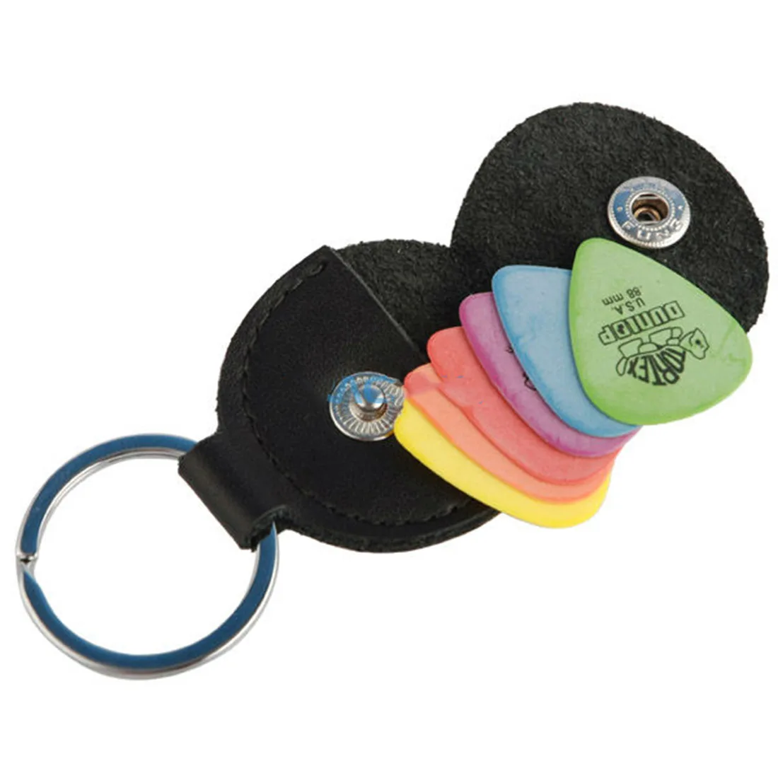 Alta calidad Guitarra cuero genuino Guitarra plectro Case bolsa llavero forma accesorios de Guitarra